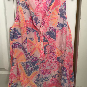 Lily Pulitzer Pink Silk Top M